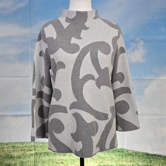 CHICO'S | PRINTED STRUCTURED MOCK-NECK SWEATER - Picture 5 of 16